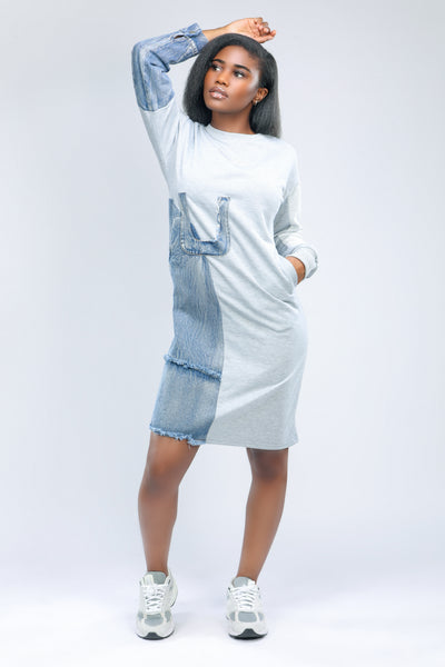 Denim Patchwork Dress